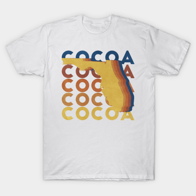 Cocoa Beach Florida Retro Repeat FL Souvenir T-Shirt-TOZ